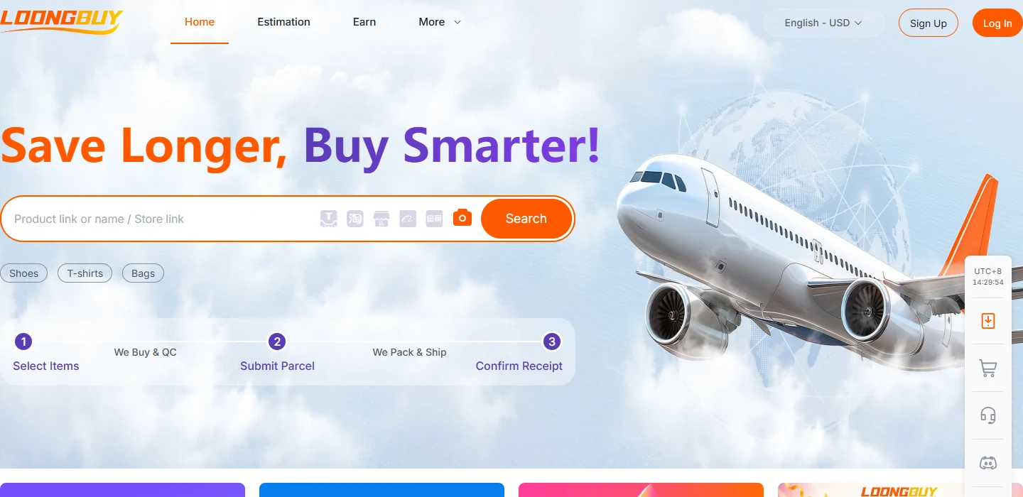 An agent homepage showing its supported input formats